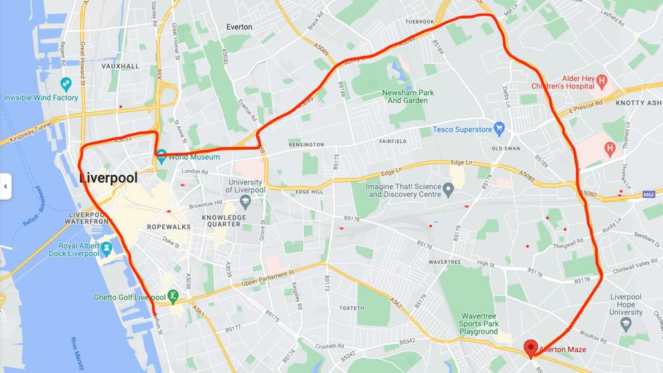 Ruta del desfile del Liverpool FC 29 de mayo de 2022